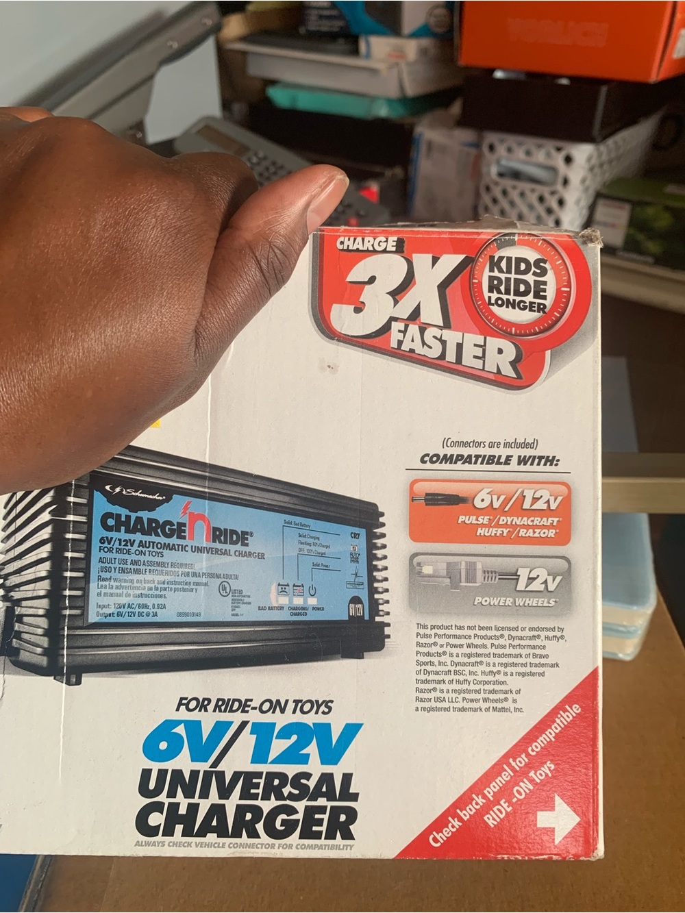 Charge 'N Ride 6V/12V Universal Charger - White/Red/Black
